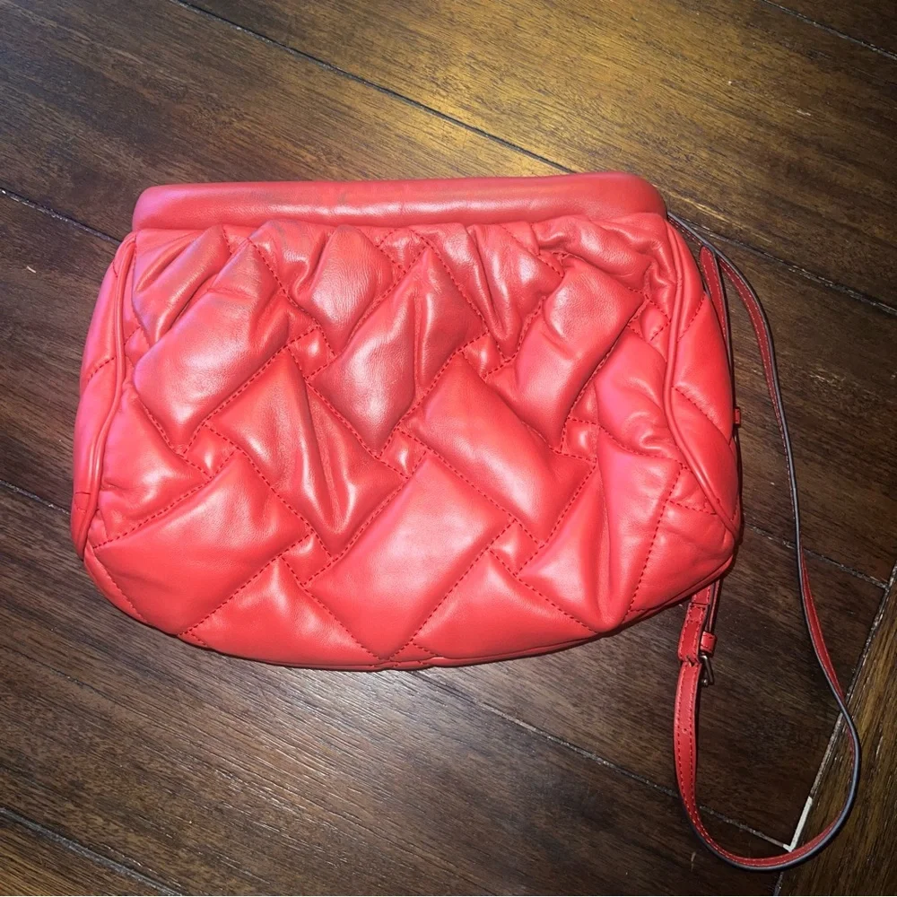 Kurt Geiger Kensington Red Quilted Crossbody Bag - Picture 3 of 7